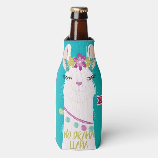 Rafraichisseur De Bouteilles Illustration No Drama Llama avec Monogramme (Bottle Devant)