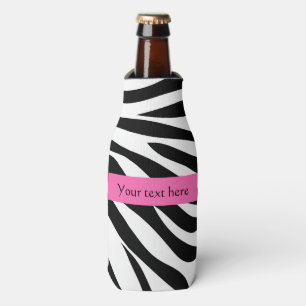 Rafraichisseur De Bouteilles Impression Zèbre noir et blanc avec rose chaud
