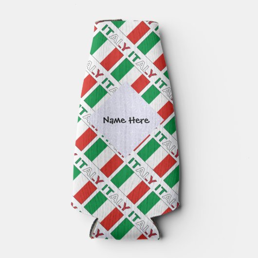 Rafraichisseur De Bouteilles Italy and Italian Flag Tiled with Your Name (Devant)