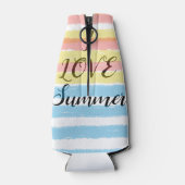 Rafraichisseur De Bouteilles J'ADORE Été rose Jaune Bleu Aquarelle Bleu Rayures (Dos)