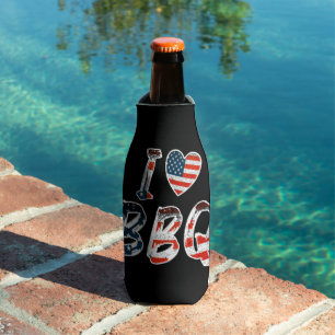 Rafraichisseur De Bouteilles J'adore le barbecue, patriotique américain