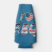 Rafraichisseur De Bouteilles J'adore le barbecue, patriotique américain (Devant)