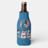 Rafraichisseur De Bouteilles J'adore le barbecue, patriotique américain (Bottle Devant)