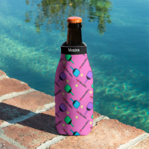 Rafraichisseur De Bouteilles J'aime Pickleball rose