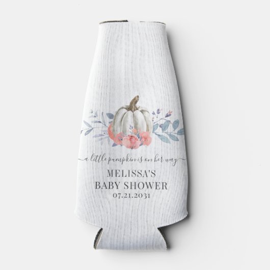 Rafraichisseur De Bouteilles Joli Citrouille Blanche Roses Florales Roses Botan (Devant)