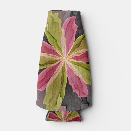 Rafraichisseur De Bouteilles Joy, Vert rose Anthracite Imaginaire Fleur Fractal (Devant)