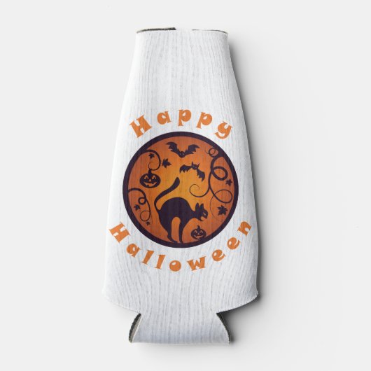 Rafraichisseur De Bouteilles Joyeuse lanterne d'Halloween araignées et chauves- (Devant)