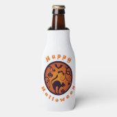 Rafraichisseur De Bouteilles Joyeuse lanterne d'Halloween araignées et chauves- (Bottle Devant)