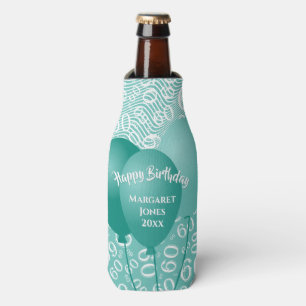 Rafraichisseur De Bouteilles Joyeux anniversaire 60e numéro Motif Turquoise et