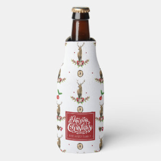 Rafraichisseur De Bouteilles Joyeux Noël Personnalisé Motif de cerfs d'hiver
