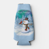 Rafraichisseur De Bouteilles Joyeux Noël Snowman & Birds Winter Scene (Devant)