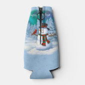 Rafraichisseur De Bouteilles Joyeux Noël Snowman & Birds Winter Scene (Dos)