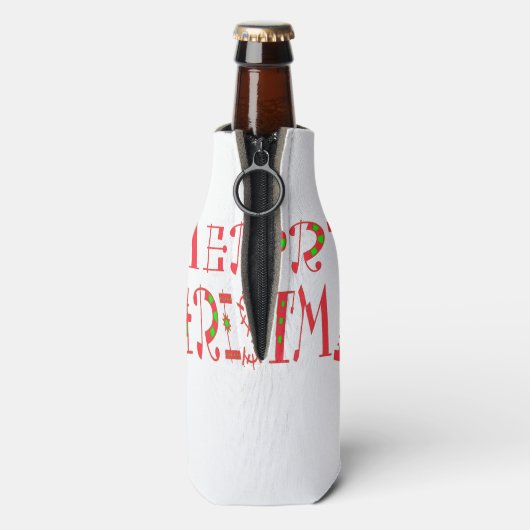 Rafraichisseur De Bouteilles Joyeux Noël Texte Motif Design : Art Festif (Bouteille Dos)