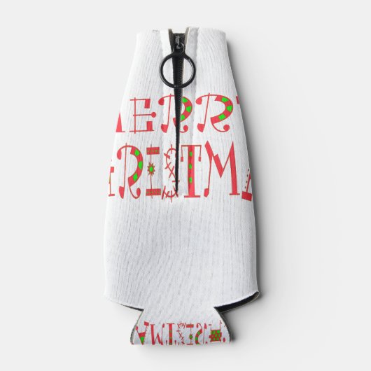 Rafraichisseur De Bouteilles Joyeux Noël Texte Motif Design : Art Festif (Dos)