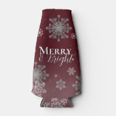 Rafraichisseur De Bouteilles Joyeux rouge et flocon de neige brillant Noël (Devant)