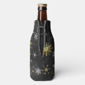 Rafraichisseur De Bouteilles Les flocons dorés de Noël sur l'Arrière - plan noi (Bouteille Dos)