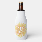 Rafraichisseur De Bouteilles Lettre V Tournesol Nom Monogramme Initiale (Bottle Devant)