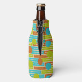 Rafraichisseur De Bouteilles Lime Green, Cinnamon Brown, Rectangles Turquoise (Bouteille Dos)