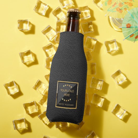 Rafraichisseur De Bouteilles Logo en cuir Black Business Faux (Été in situ)
