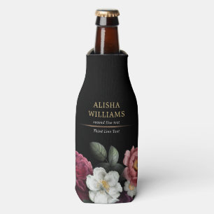 Rafraichisseur De Bouteilles Luxe Personnalisé Floral Gold Noir
