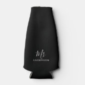 Rafraichisseur De Bouteilles M. et Mme. | Script moderne noir et blanc (Devant)
