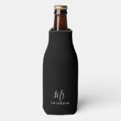 Rafraichisseur De Bouteilles M. et Mme. | Script moderne noir et blanc (Bottle Devant)