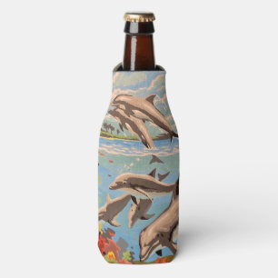 Rafraichisseur De Bouteilles Main Painted by Number Dolphins