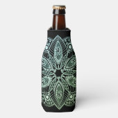 Rafraichisseur De Bouteilles Mandala Exotic Tribal Green Gradient (Bottle Devant)