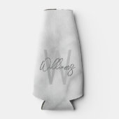 Rafraichisseur De Bouteilles Marbre blanc Script Monogramme personnalisé et nom (Devant)