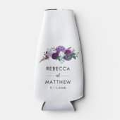 Rafraichisseur De Bouteilles Mariage botanique d'aquarelle florale pourpre (Devant)