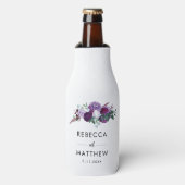 Rafraichisseur De Bouteilles Mariage botanique d'aquarelle florale pourpre (Bottle Devant)