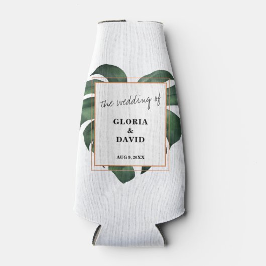 Rafraichisseur De Bouteilles Mariage de feuille de palme tropicale (Devant)