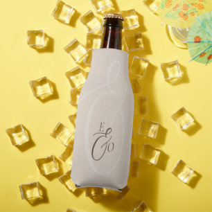 Rafraichisseur De Bouteilles Mariage Élégant Ivoire Monogramme Brun Atténué