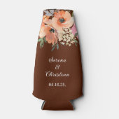 Rafraichisseur De Bouteilles Mariage floral en terre cuite rouille (Devant)