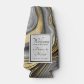 Rafraichisseur De Bouteilles Mariage Géode Gold & Grey Agate (Devant)