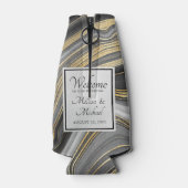 Rafraichisseur De Bouteilles Mariage Géode Gold & Grey Agate (Dos)