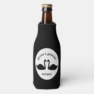 Rafraichisseur De Bouteilles Mariage gothique Baiser Black Swans Personnalisé