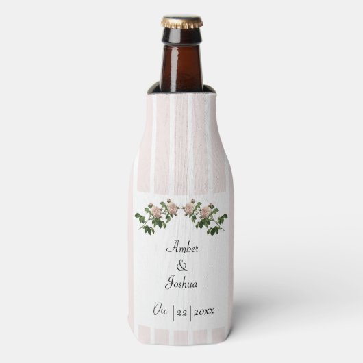 Rafraichisseur De Bouteilles Mariage romantique rose pâle (Bottle Devant)
