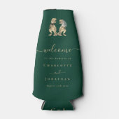 Rafraichisseur De Bouteilles Mariage sur le thème des dinosaures Vert foncé (Devant)