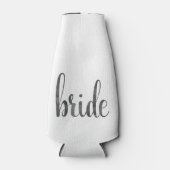 Rafraichisseur De Bouteilles Mariée au charbon, écriture chic, aquarelle grise (Devant)