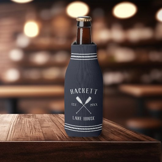 Rafraichisseur De Bouteilles Marine Blue Rustic Oars Personnalisé Lake House