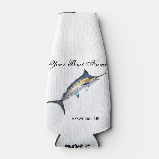 Rafraichisseur De Bouteilles Marlin de nom de bateau personnalisé (Devant)