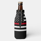 Rafraichisseur De Bouteilles Mince Red Line American Flag Monogramme (Bouteille Dos)