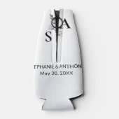 Rafraichisseur De Bouteilles Minimalist BW Monogram Wildflower Wedding (Dos)