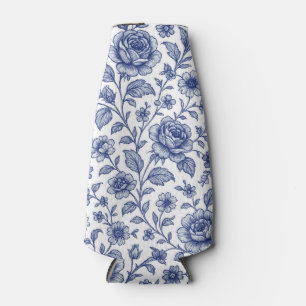 Rafraichisseur De Bouteilles Modèle Floral Royal Bleu Rose