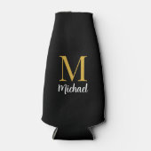 Rafraichisseur De Bouteilles Modèle initial élégant Monogramme Or moderne (Devant)