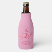 Rafraichisseur De Bouteilles Modern Pink and Red Hello 30 Birthday (Bottle Devant)