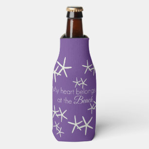 Rafraichisseur De Bouteilles Mon coeur appartient à la plage - pourpre