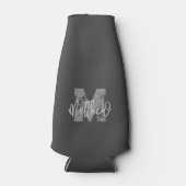 Rafraichisseur De Bouteilles Monogram Modern Cool Grunge Ajouter Votre Nom (Devant)