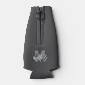 Rafraichisseur De Bouteilles Monogram Modern Cool Grunge Ajouter Votre Nom (Dos)